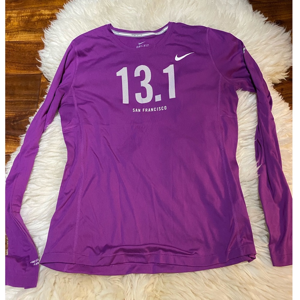 Nike - Purple Dri Fit Long Sleeve Running Shirt